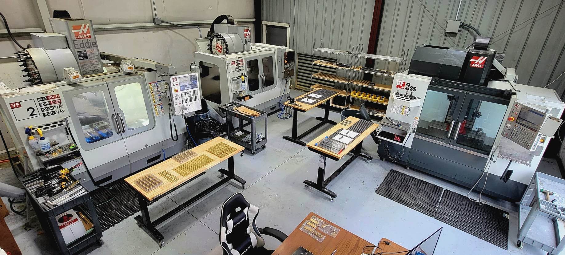 Modern High Speed CNC equipment including (4) Haas model VF2SS